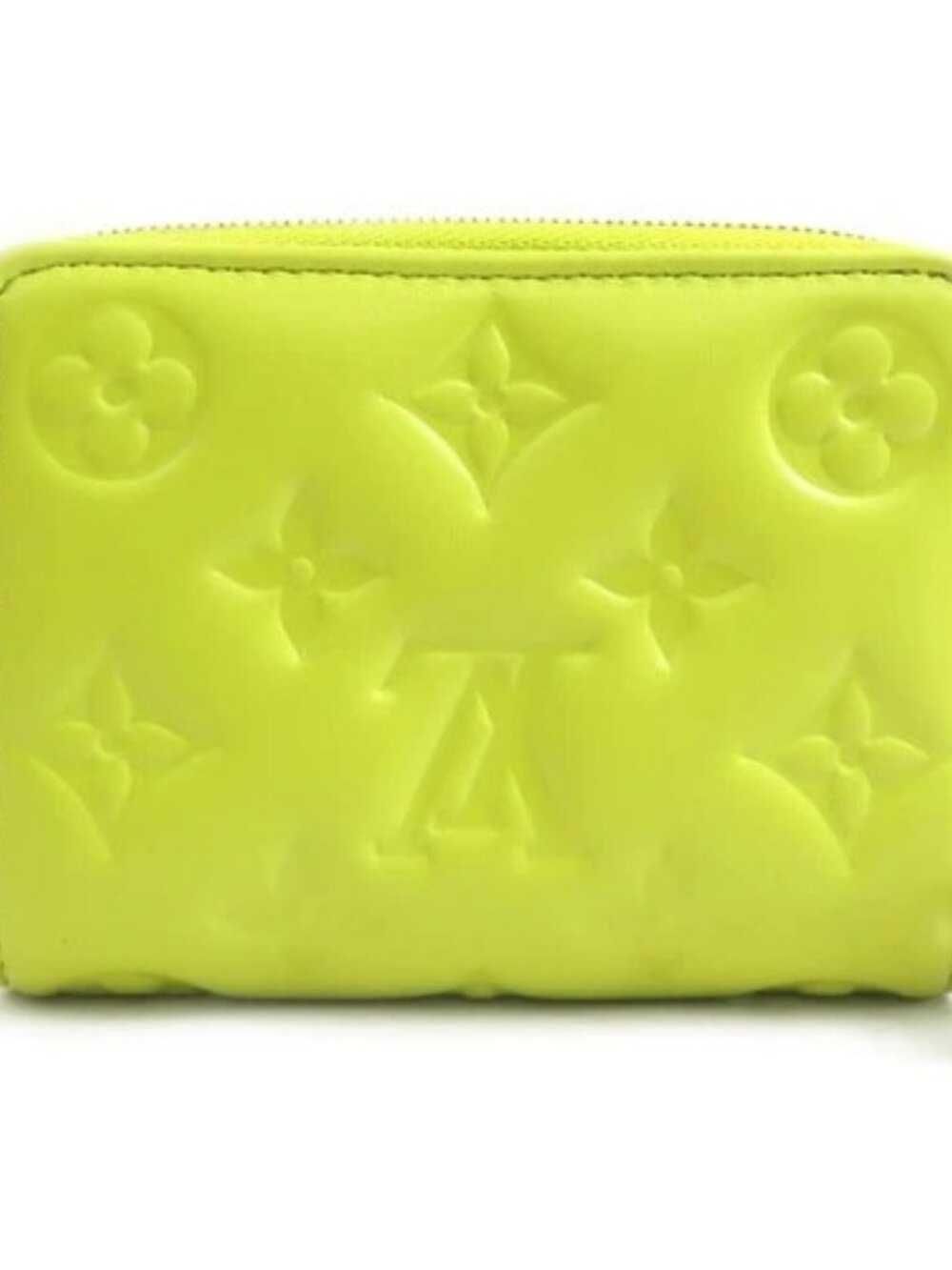 Auth LOUIS VUITTON Bifold Wallet Yellow Green Leather/Silvertone M82331 e61682a - Picture 2 of 9